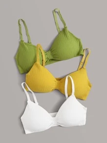 3 paquetes set de sujetador con tira ajustable unicolor - Multicolor - Ver 5