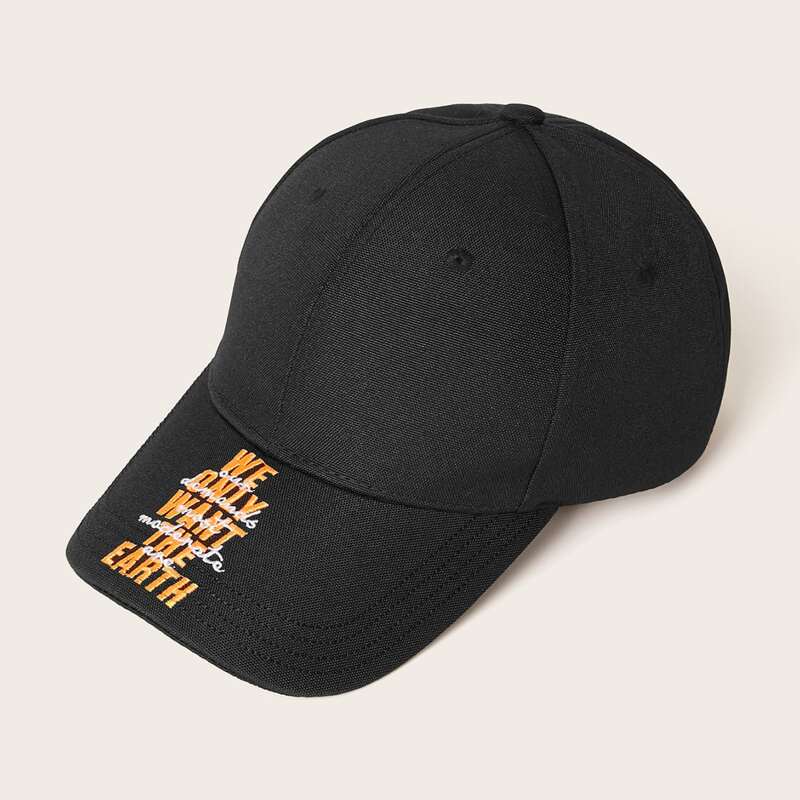 

Letter Embroidered Baseball Cap, Black