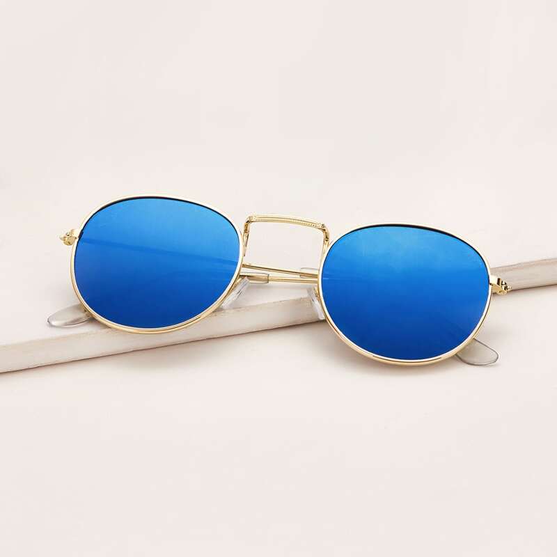 

Metal Frame Sunglasses With Case, Blue