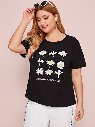 Plus Daisy & Letter Graphic Tee