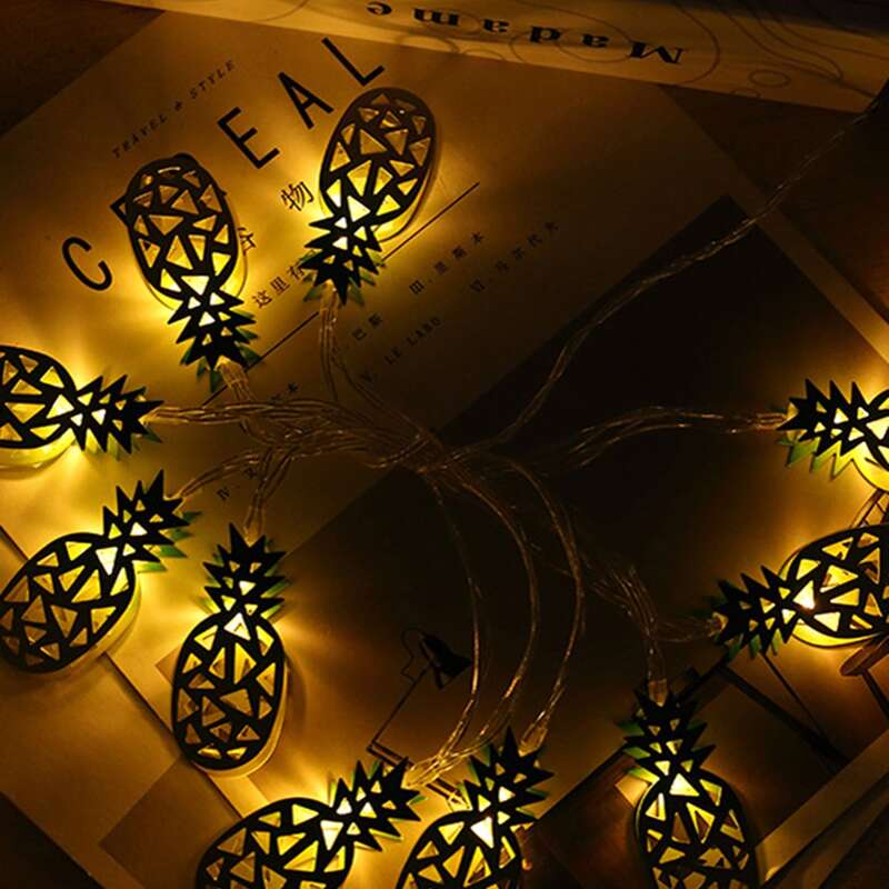 

10pcs Pineapple Shaped Bulb String Light, Yellow
