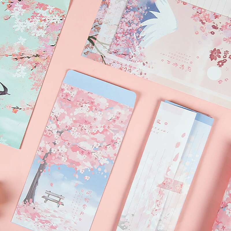 

1set Random Flower Print Writing Paper & Envelope