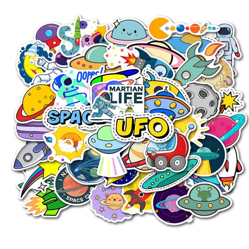 

50 Sheets Cartoon Planet Shaped Decals