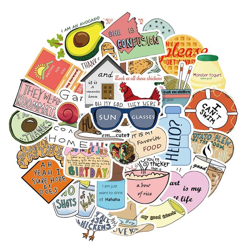

50 Sheets Slogan Shaped Decals