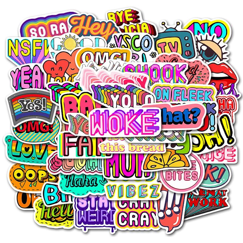 

50 Sheets Slogan Decals
