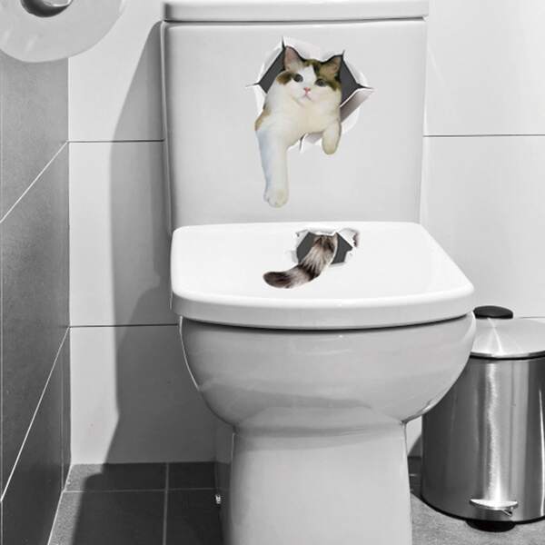 

Стикер для стены в форме кота 3D