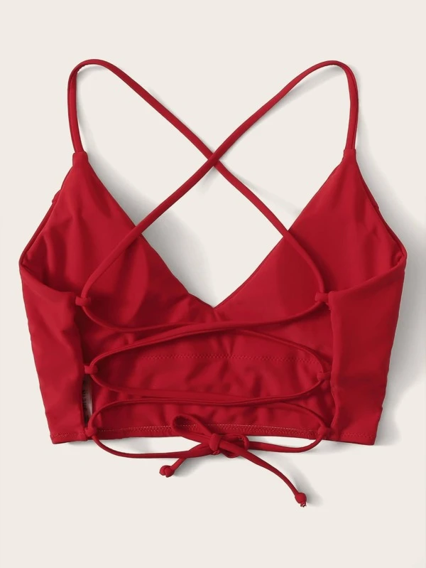 Criss cross tie back bikini top clearance