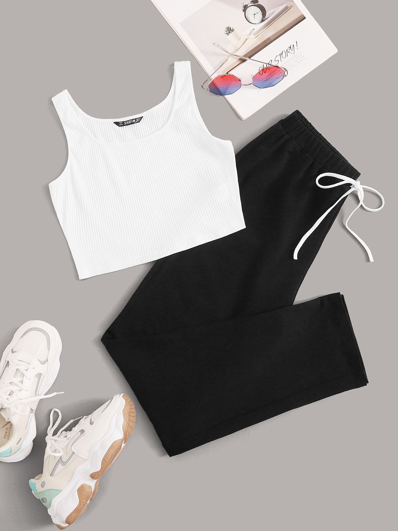 Shein joggers and crop top Clearance