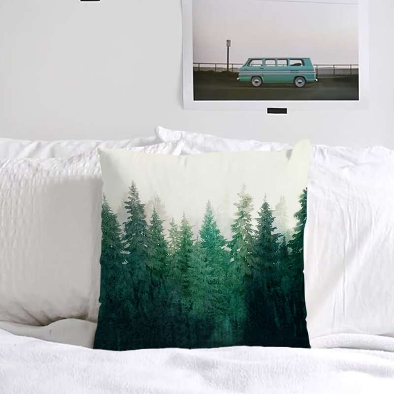 

Forest Print Cushion Cover Without Filler, Multicolor