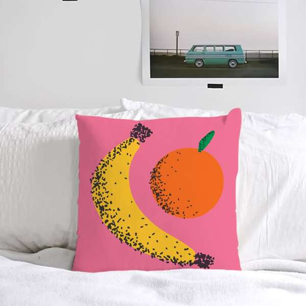 

Fruit Print Cushion Cover Without Filler, Multicolor