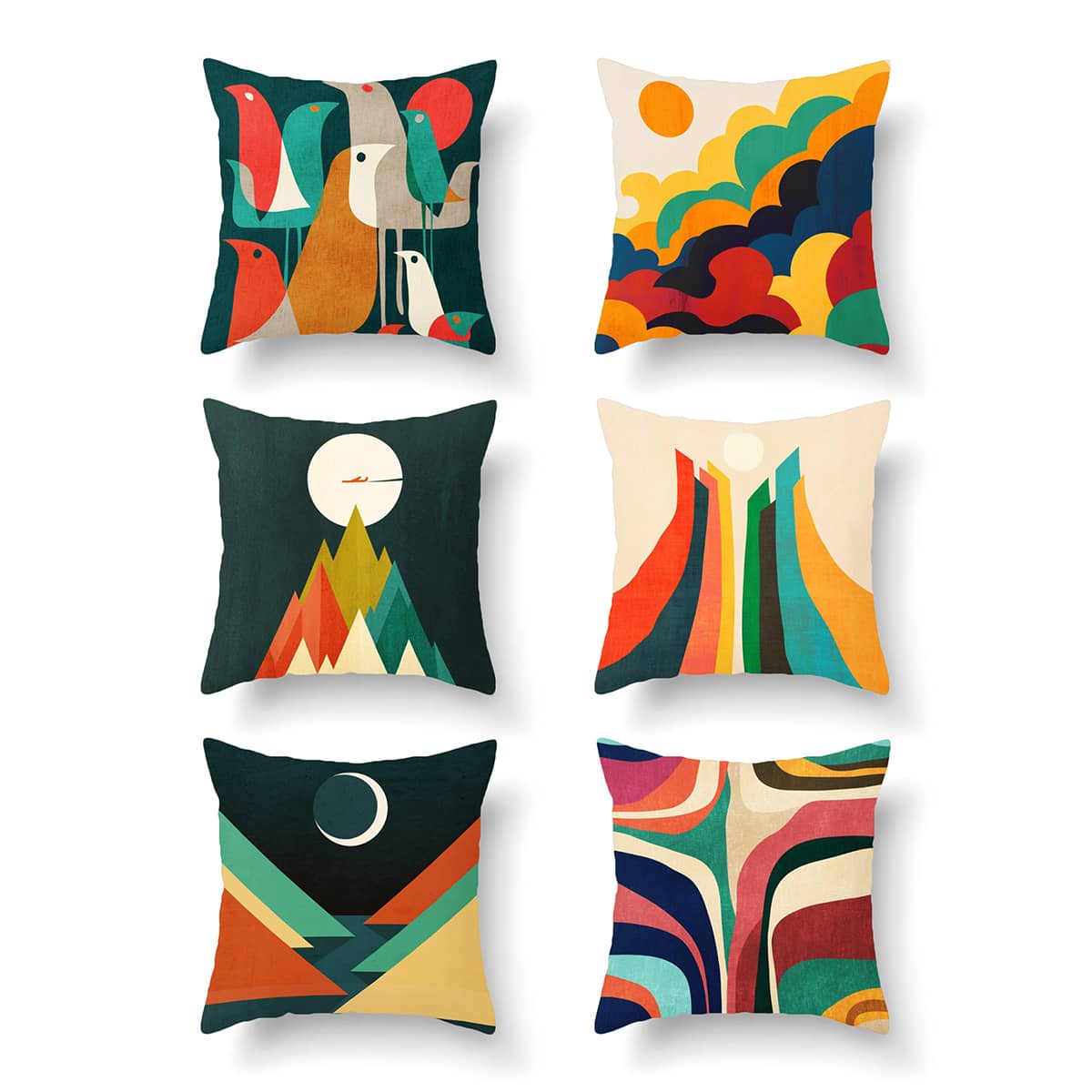 

1pc Color Block Geometric Cushion Cover, Multicolor