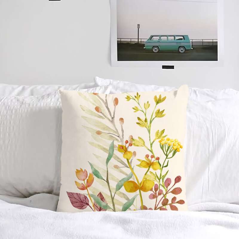 

Plant Print Cushion Cover Without Filler, Multicolor