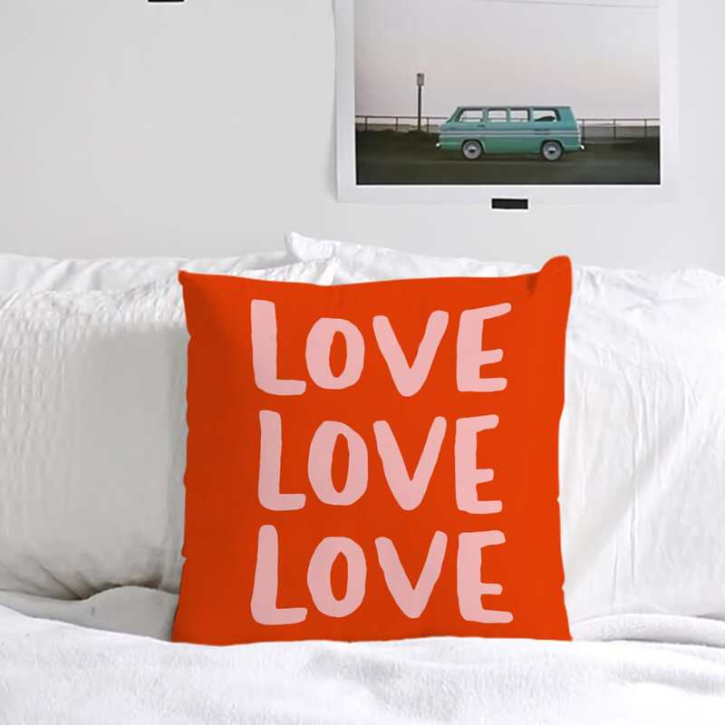 

Letter Graphic Cushion Cover Without Filler, Multicolor orange