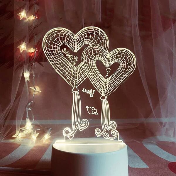 

Heart Shaped Night Light, White
