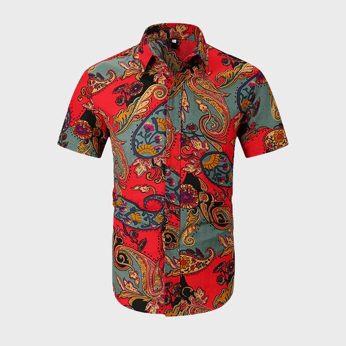 

Guys Aztec Print Button Up Shirt, Multicolor