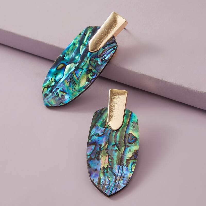 

1pair Shell Decor Earrings, Multicolor