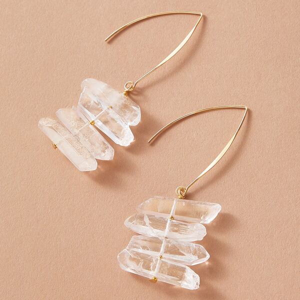 

1pair Natural Stone Decor Earrings, Multicolor
