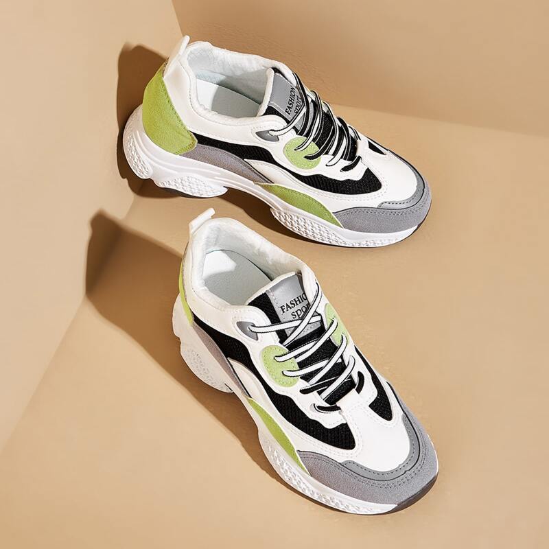 

Lace-up Front Colorblock Sneakers, Multicolor