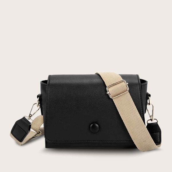 

Minimalist Flap Crossbody Bag, Black