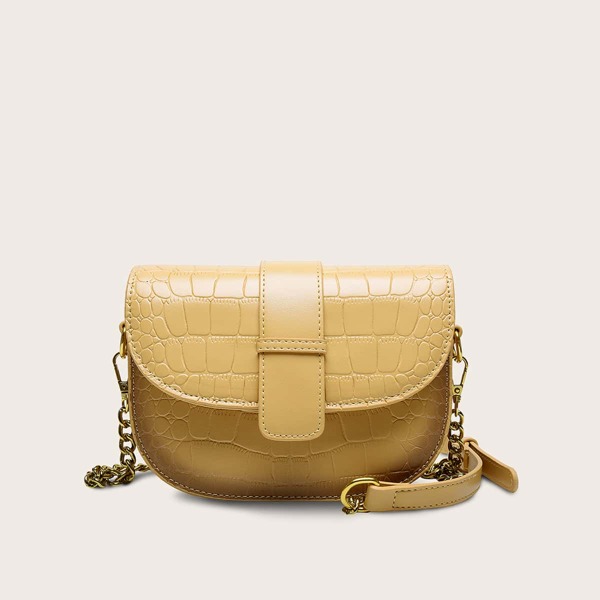 

Сумка через плечо с тиснением крокодила, Жёлтые