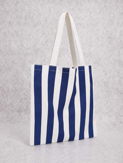 Striped Canvas Shopper Bag