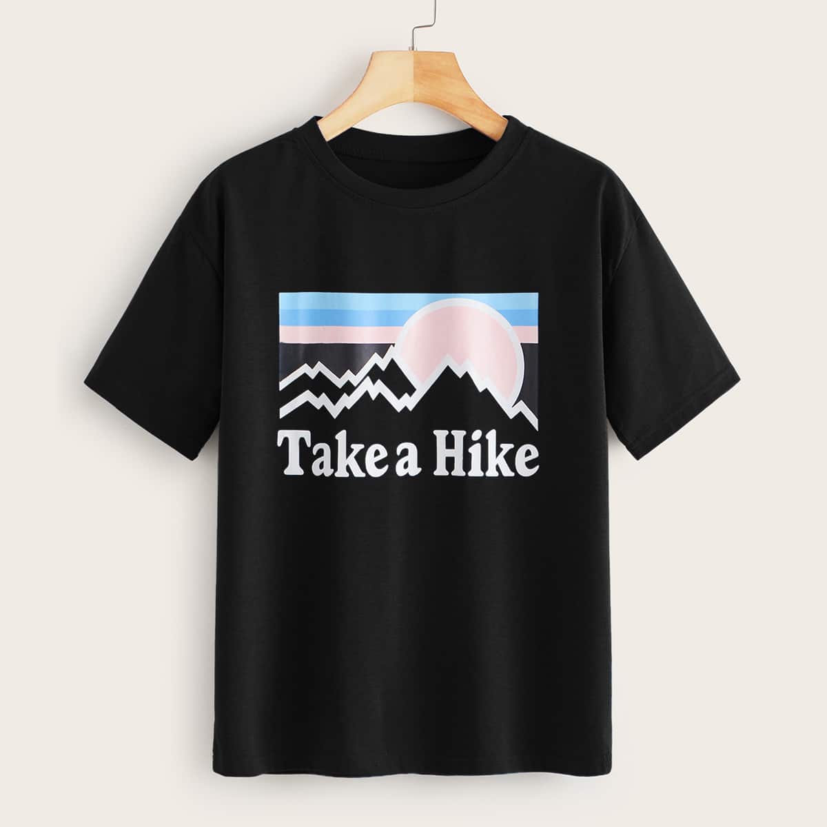 

Slogan Graphic Black Tee