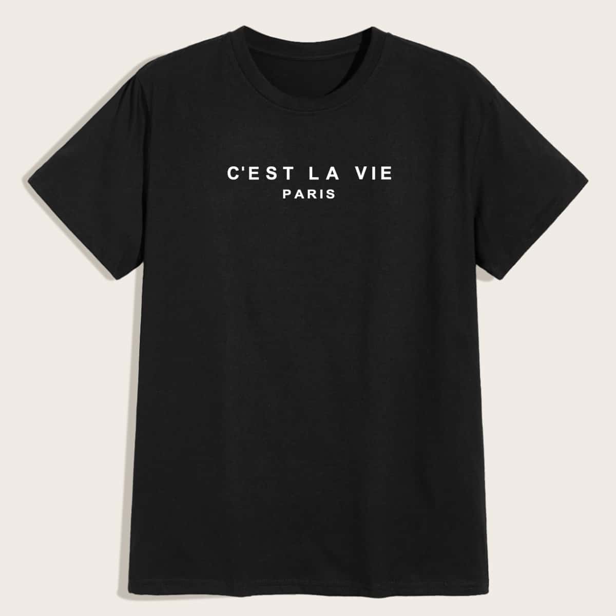 

Guys Letter Print Black Tee