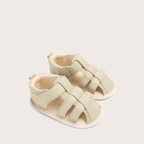 

Baby Girl Cut-out Velcro Strap Sandals, Apricot