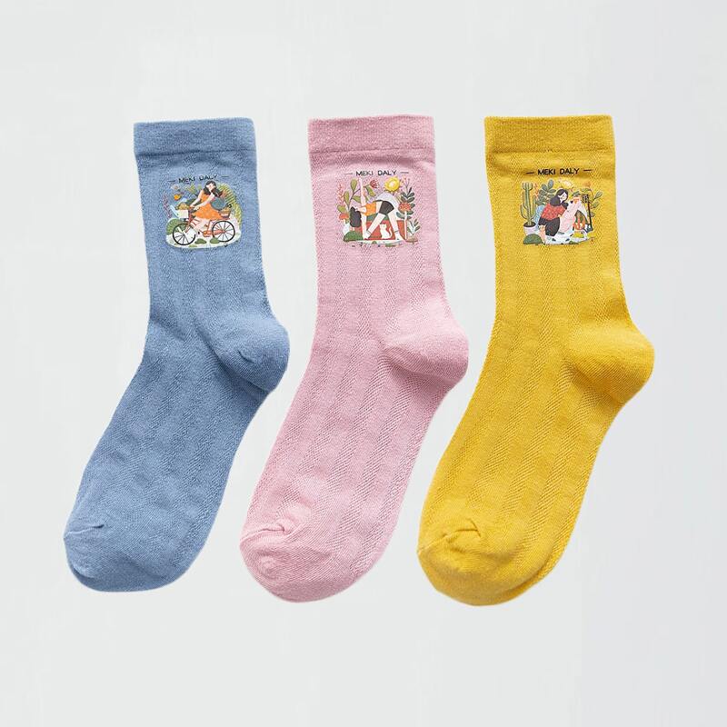 

3pairs Figure Pattern Socks, Multicolor