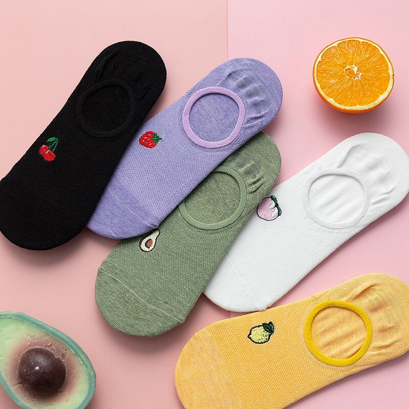

5pairs Fruit Pattern Socks, Multicolor