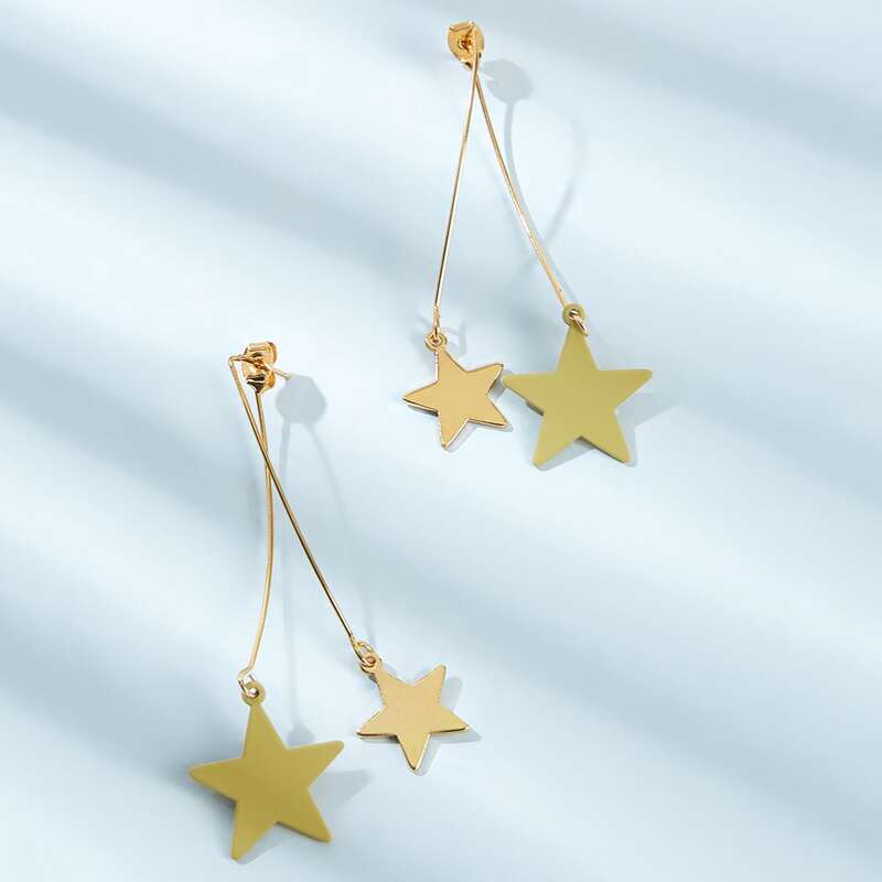 

1pair Star Decor Earring Jackets, Gold