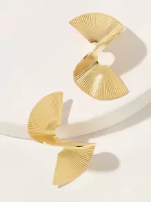 1對羅紋耳環 - 金黃色 - 查看 2