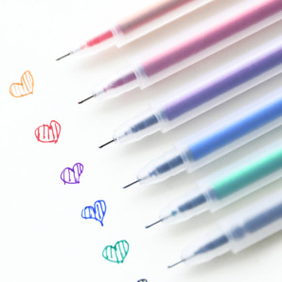 

6pcs Clear Multicolor Gel Pen