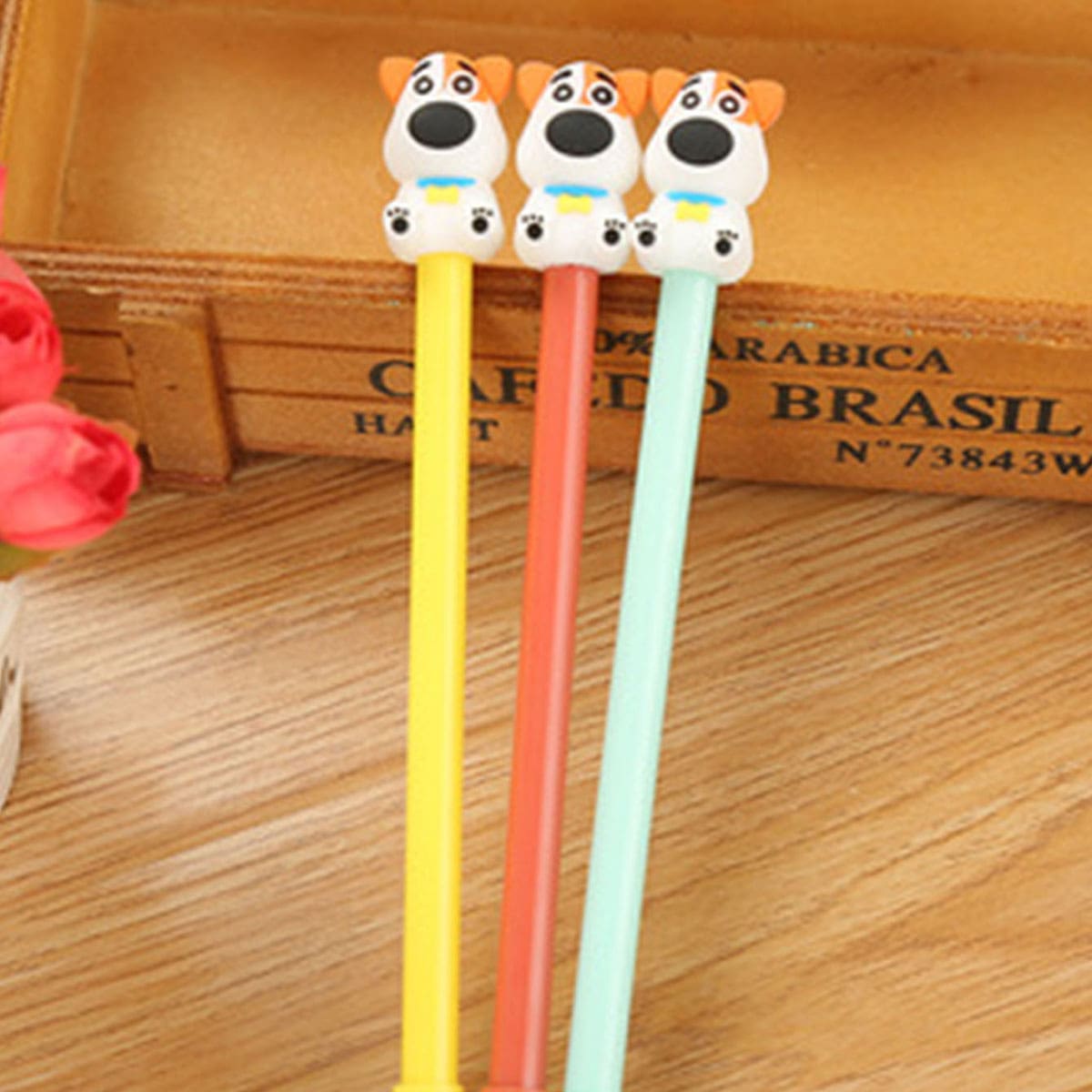 

3pcs Cartoon Dog Gel Pen, Black