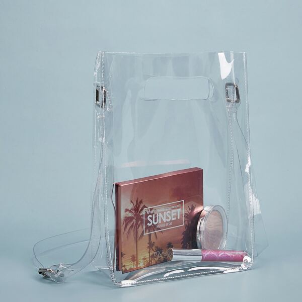

Transparent Buckle Decor Crossbody Bag