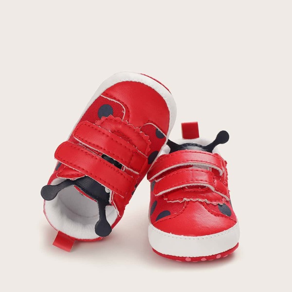 

Baby Girl Cartoon Graphic Velcro Strap Sneakers, Red