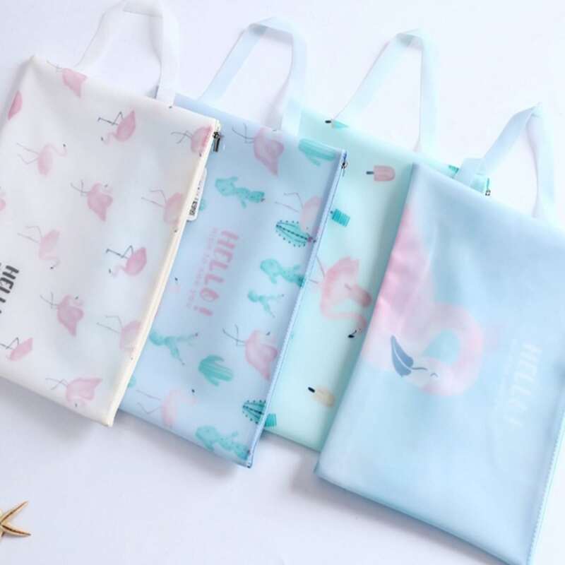 

1pc Random Flamingo Print File Pocket
