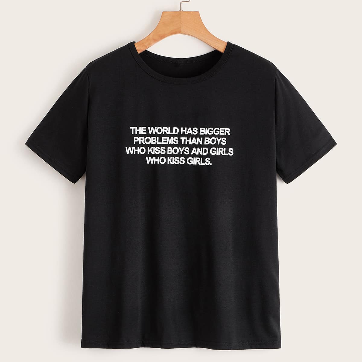 

Slogan Graphic Short Sleeve Tee, Black