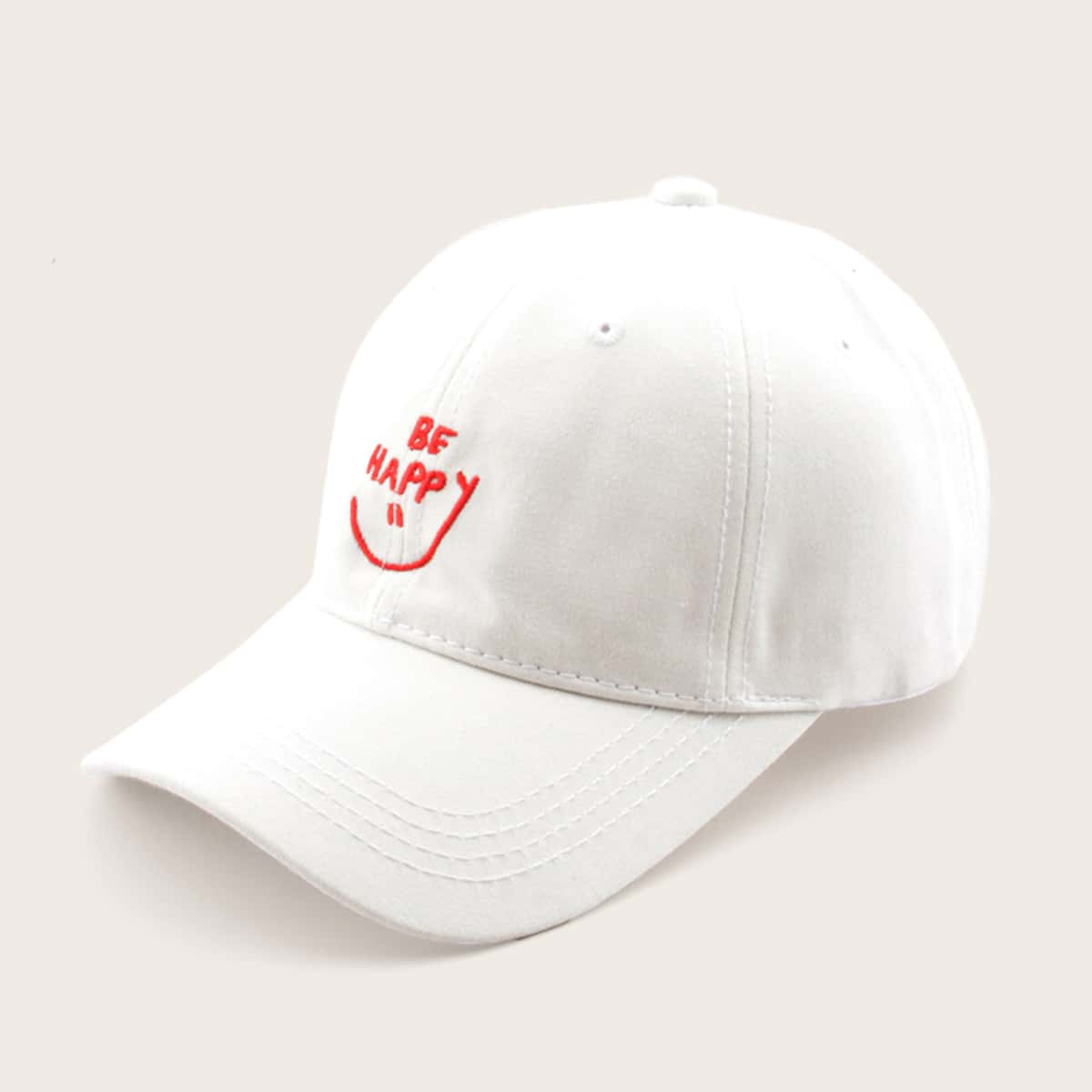 

Letter Embroidered Baseball Cap, White