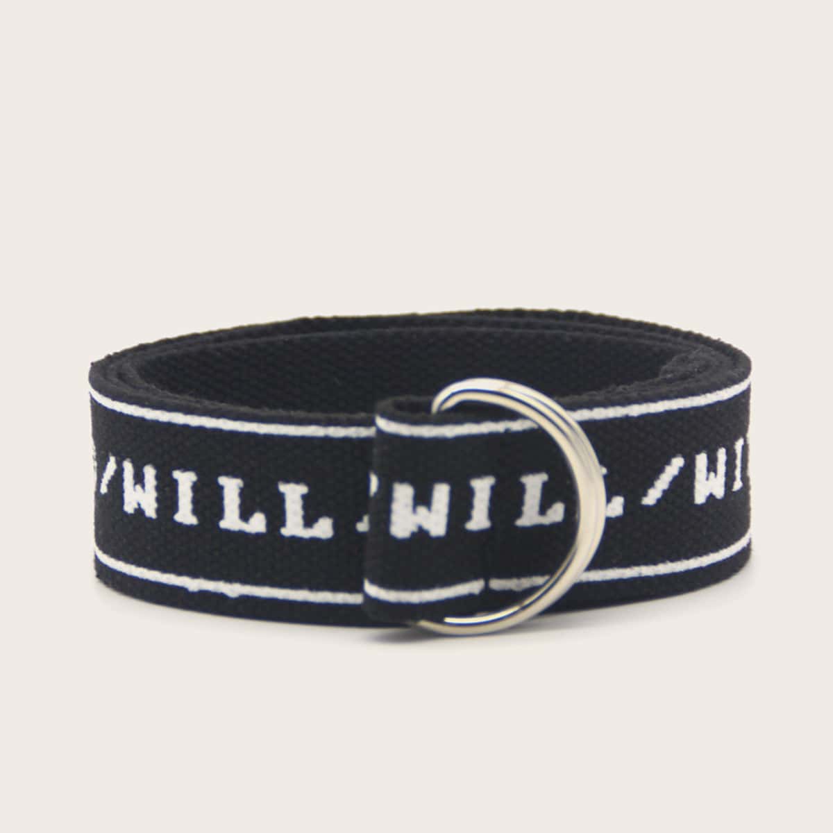 

Letter Graphic Tape Belt, Black and white