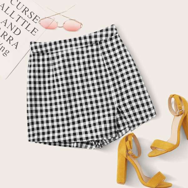 

Buffalo Plaid Skort, Black and white