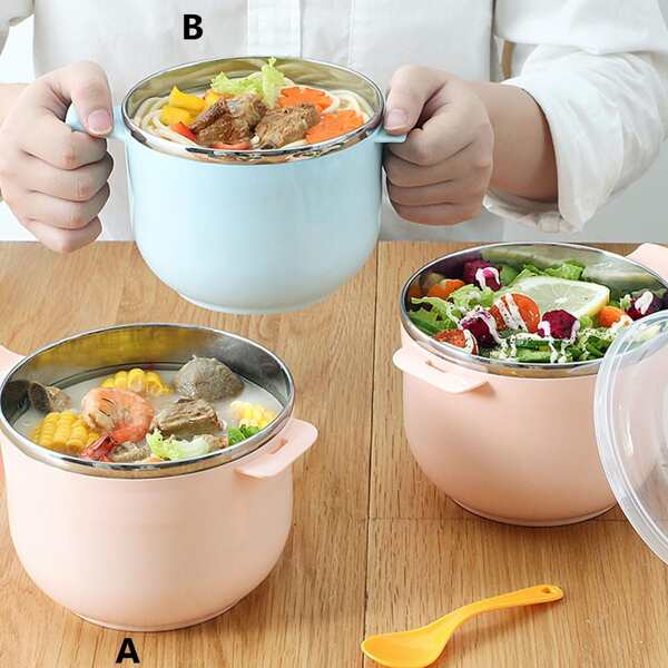 

Чаша лапши быстрого приготовления из нержавеющей стали с крышкой 1шт