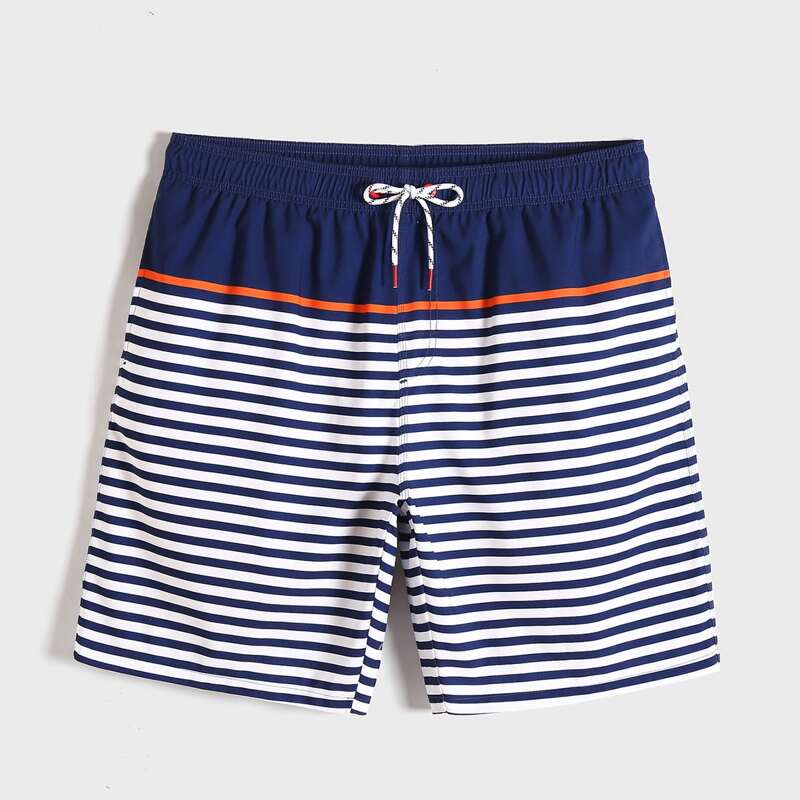 

Guys Stripe Drawstring Swim Trunks, Multicolor