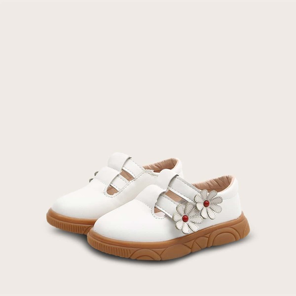 

Toddler Girls Floral Decor Flats, White