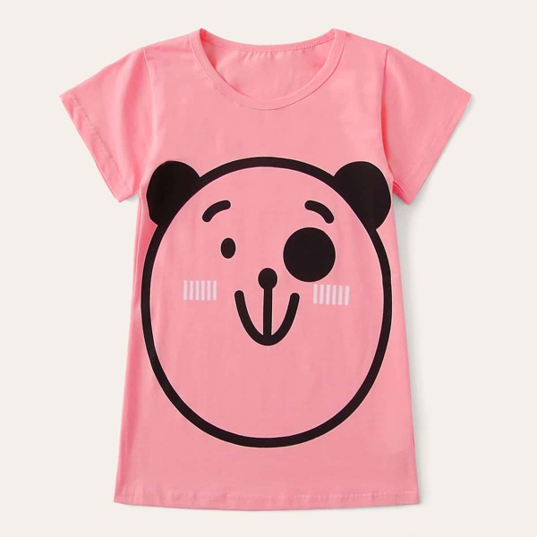 

Toddler Girls Cartoon Graphic Night Dress, Pink