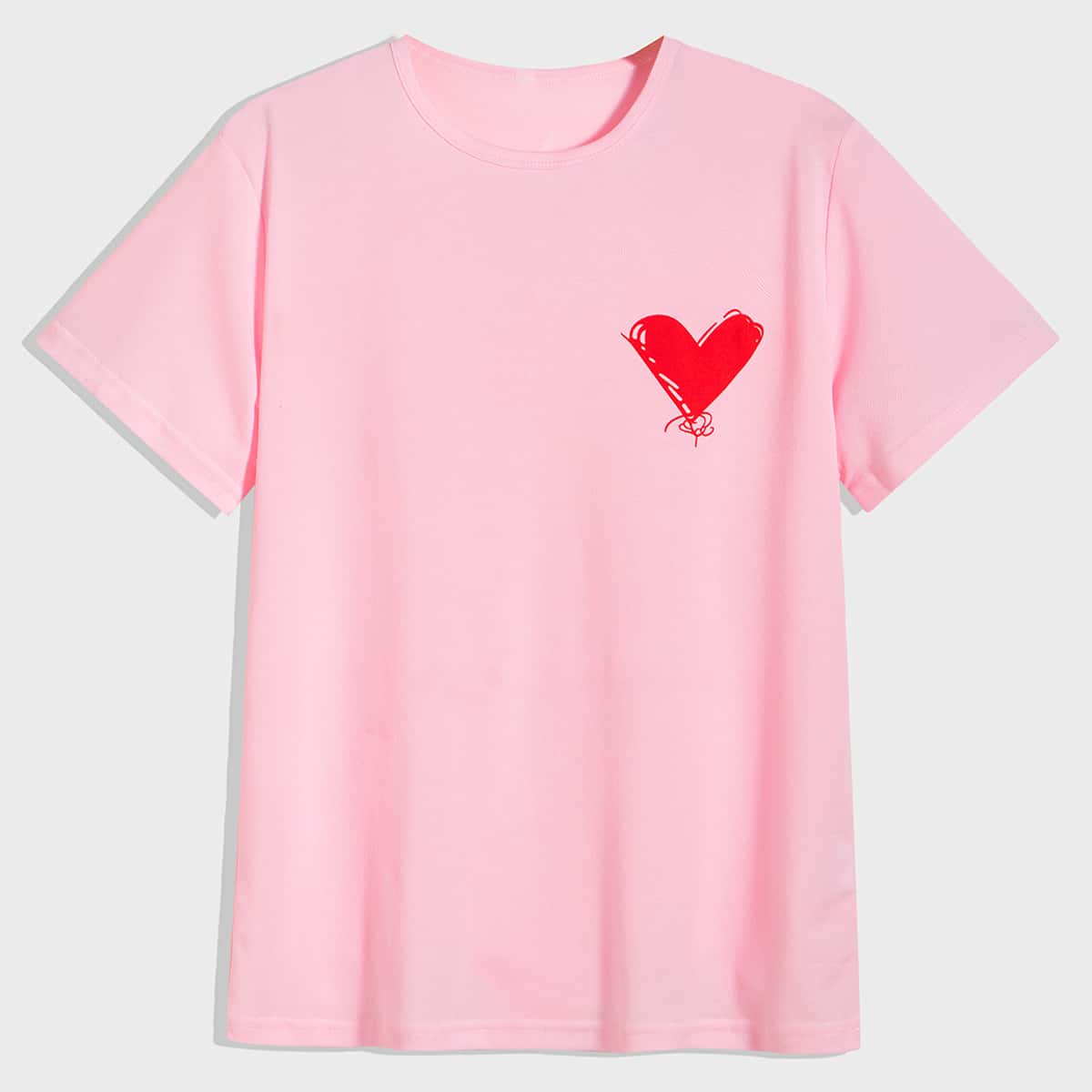 

Guys Heart Print Short Sleeve Tee, Pink