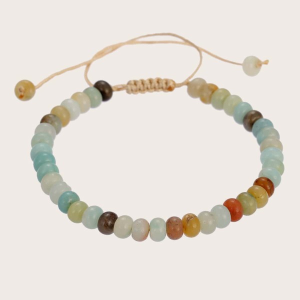 

Мужской струнный браслет из красоных бус 1шт, Многоцветный