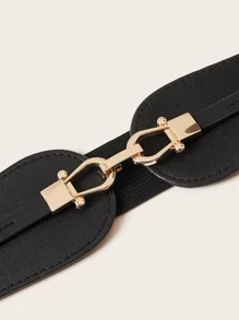 Cinturón corsé con hebilla metálica - Negro - Ver 3