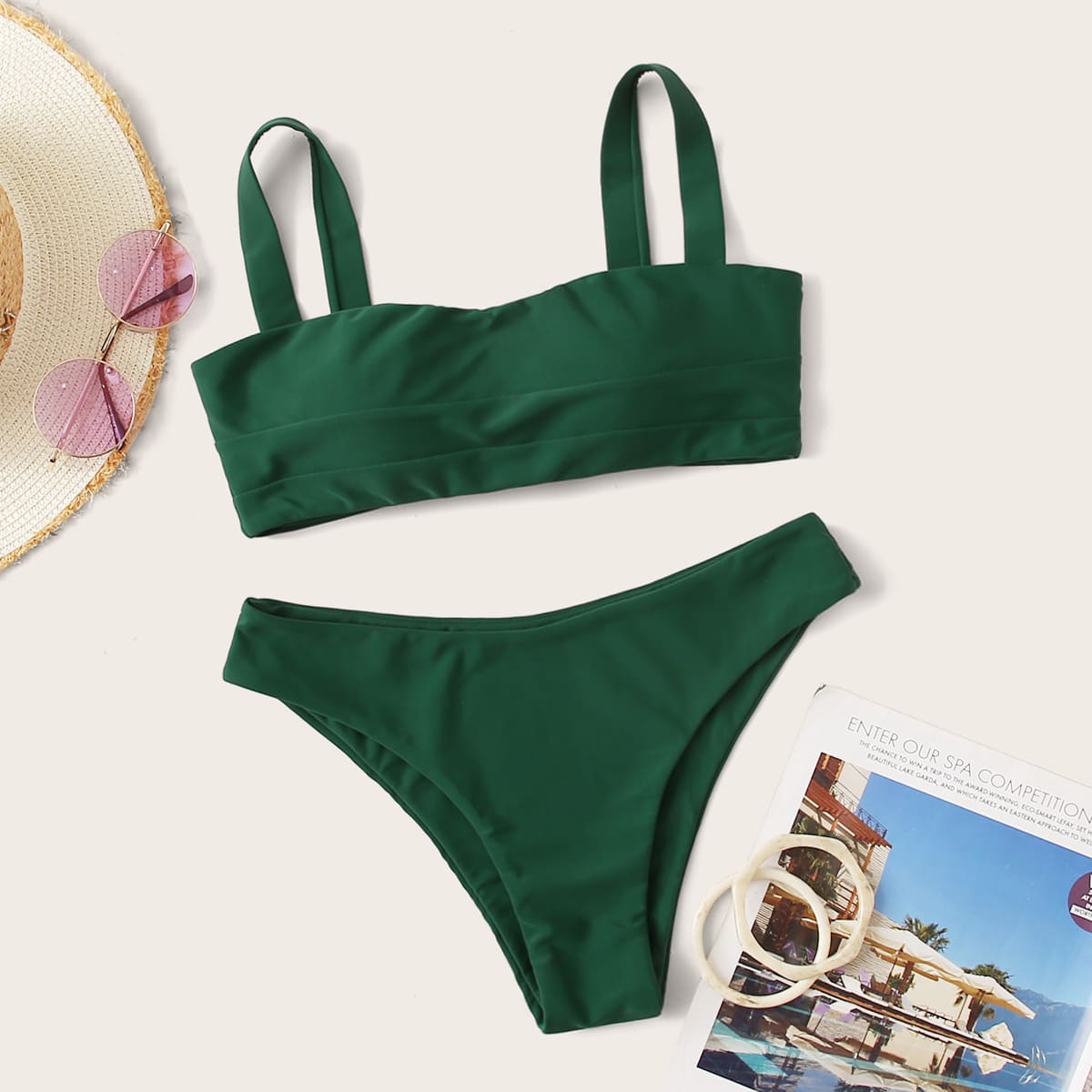

Tie Back Bikini Swimsuit, Green