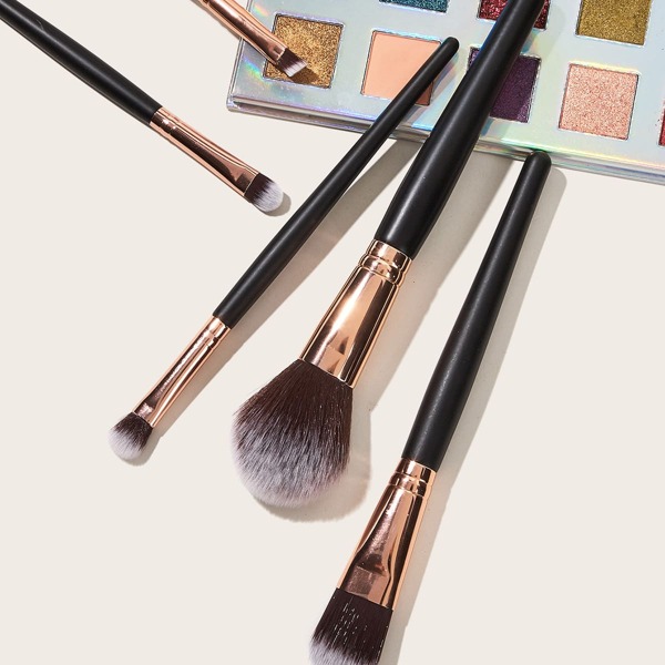 

5pcs Duo-fiber Makeup Brush Set, Multicolor
